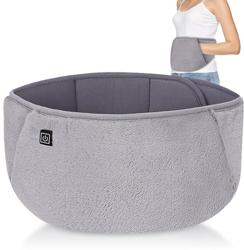 FIVAVA Wärmegürtel, Lendenheizkissen mit Usb-Anschluss, Heating Pad for Period Cramps, Dreistufige Thermoregulierung Wärmekissen Rücken, für Rücken, Bauch, Taillenschmerzen Grau