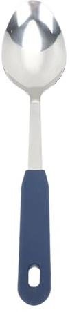 Cucchiaio da servizio con manico lungo, cucchiaino cucinare in acciaio inossidabile buca per lavattiera da per la casa dell'hotel (Manico in silicone)