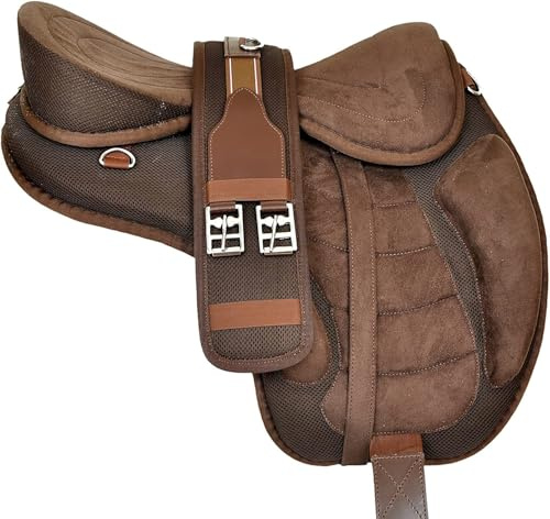 Synthetic Freemax Treeless Horse Saddle Brown Size 17 Seat