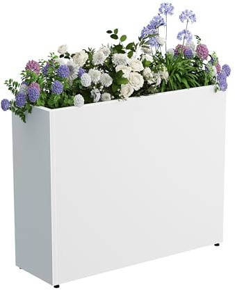 TinFrey Jardinières Exterieur Grande Taille Rectangulaire Haute 76 cm Décorative en Métal Grand Bac à Fleurs, Résistant Aux Intempéries, Idéal pour Balcon, Jardin et Terrasse