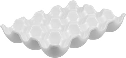 COHEALI Griglie Contenitore e Bianco in Porta Uova Resistente Ceramica 12 Microonde Congelatore per Uova da Frigo per Cucina e Tavola