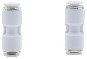 Raccord Rapide Pneumatique Droit, Push-In, Blanc pour Tuyau 5mm - Connecteur Instantané Air Comprimé. Qualité industriel. 2 pièces(5 mm)