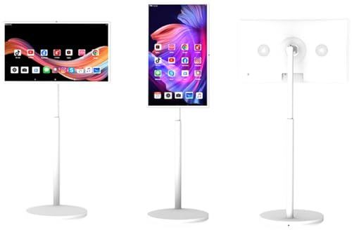 Televisor portátil de 32 Pulgadas con Ruedas Pantalla táctil Inteligente 4K 8 GB + 128 GB Batería de 5 a 8 Horas Soporte Giratorio Completo(4+64G,32 Inches)