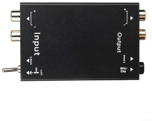 Audiokabel-Entstörfilter mit RCA-Anschlüssen, Audio-Trenntransformator aus Aluminiumlegierung zur Unterdrückung von Brummschleifen, vergoldete Stecker für HiFi und Broadcast-Systeme, Modell
