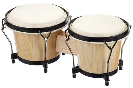 Bongo trumma, bongotrumma för nybörjare slagverksinstrument - pedagogiskt slagverksinstrument för nybörjare proffs, 6 tum och 7 bongos