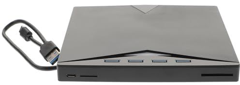 PRETYZOOM External USB 3.0 Dvd Writer Drive with Anti-slip Pad Design, Plastic Portable CD Dvd Burner for Desktops and All-in-ones, and Multi-functional Optical Drive