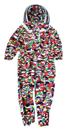 Biodlingsdräkt Biodlingsdräkt Jumpsuit Biodlarjacka Kläder for barn Vuxen helkroppsdräkt Anti-bidräkt Biodlingskläder Bomull(B Colorful)