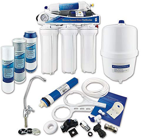 Finerfilters Reverse Osmosis Under Sink Drinking Water Filter System (50GPD) for Home Domestic, Removes up to 99% of Contaminants for the Very Best Drinking Water (5 Stage with Booster Pump)