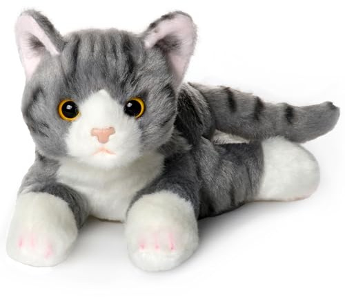 Bearington Collection Lil' Socks Jouet en peluche pour chat – Chat en peluche réaliste rayé de 20,3 cm pour enfants