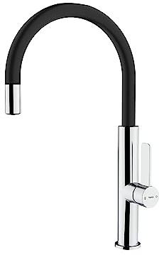 Kicheni Tinya Teka Monomando Fot 995 Chrome uye dema color Ref 116030023 inotenderera caño