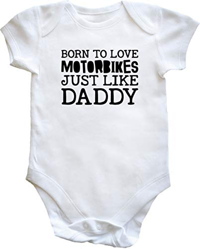 Hippowarehouse Born to love motorbikes just like daddy baby vest bodysuit (short sleeve) boys girls