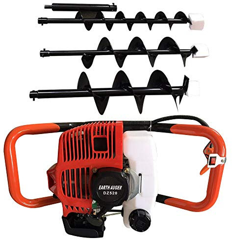 ROMYIX 2.3PS 52cc - Trivella a Benzina, 52 CCM, 3 Punte da 4, 6, 8