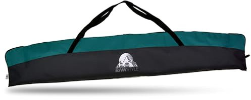 Rawstyle Skitasche Skisack für Ski Erwachsene Skistöcke 160cm oder 180cm oder 190cm wasserdicht Skibag Skicover Wintersport Skiaufbewahrung Modell 2 (schwarz-türkis (160cm))