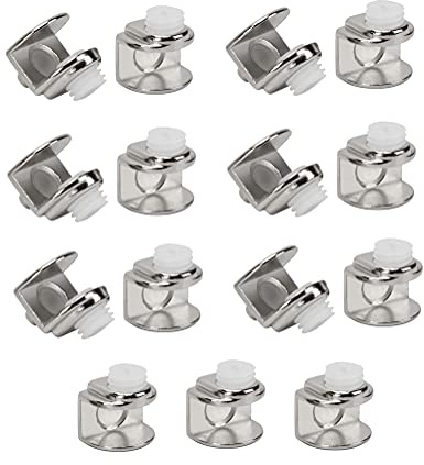 15 Pcs Glass Shelf Brackets Pegs Supports Glass Clamp Clip Holder with Dowel Pin for 5-9mm Thick