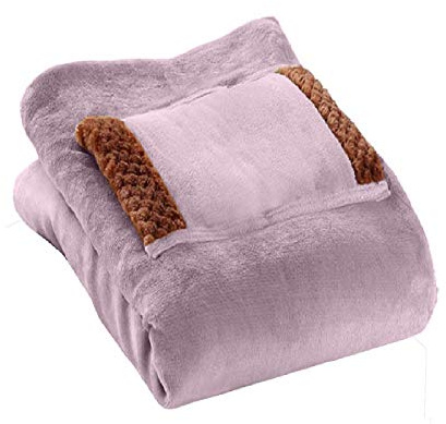 Couverture chauffante électrique USB, couverture chauffante en molleton flanelle jeter couverture électrique voyage châle électrique avec sac à main chaud bureau à domicile hiver Violet 23x31''