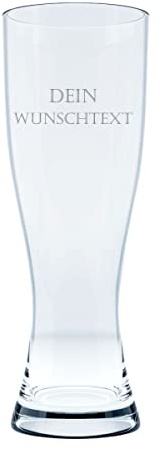KT-Schmuckdesign Leonardo Weizenbierglas mit Wunschtext - Bierglas Weizen mit Gravur 0,5l Geschenkidee Glas Wunschgravur
