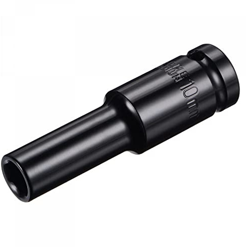 sourcing map 1/2 Drive by 10mm Deep Impact Socket, Heat-Treated CR-V Steel 3.15 Length, 6-Point Metric Sizes