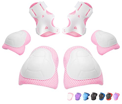RUNDONG Ginocchiere per bambini/ragazzi, gomitiere e polsiere, set di protezioni per pattini a rotelle, ciclismo, skateboard, pattinaggio in linea, scooter, equitazione, sport, adatto per molteplici