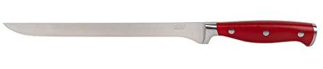 Cofan Coltello per prosciutto e salmone con forgiatura francese | Rosso | Dimensioni della lama: 25 cm