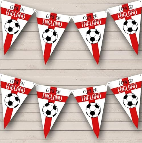 Fingerprint Designs Come On England World Cup Football Personalised Any Text Banner Bunting