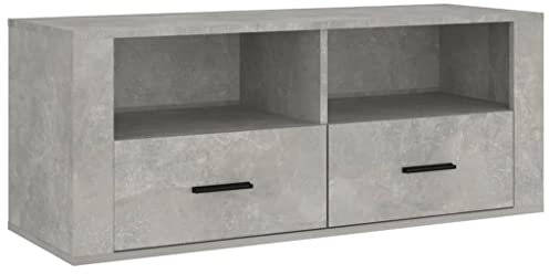 vidaXL TV Cabinet Living Room Furniture Sideboard Entertainment Centre TV Unit Stand Hifi Cabinet Concrete Grey 100x35x40 cm Engineered Wood