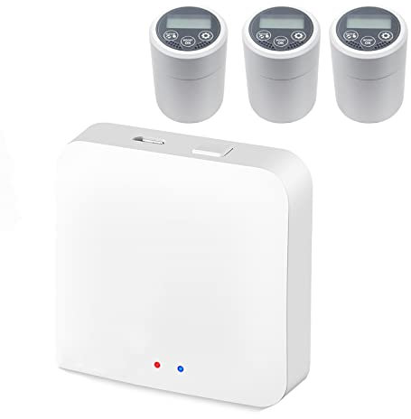 pour Zigbee Lot de 3 thermostatiques électroniques pour radiateur - WiFi programmable - Compatible avec Google-Home et AIexa