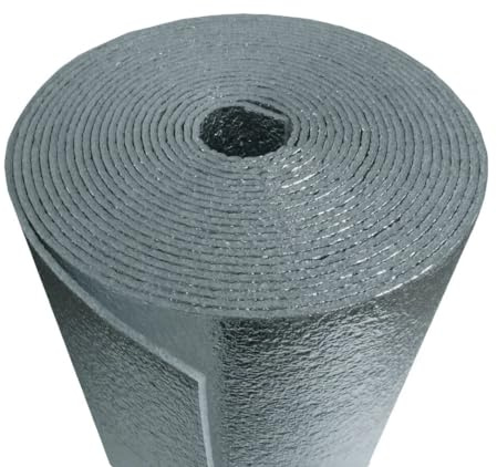 US Energy Products R-8 HVAC Duct Wrap Insulation Reflective Double Sided Foam Core (Class 1-A ASTM FIRE Rated) (AD5 1/4INCH Thick) (4ft x 25ft)