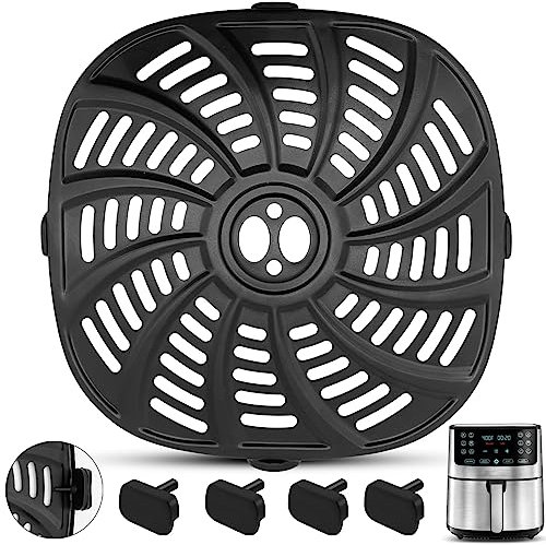 Gourmia Air Fryer Grill Pan for GAF798 7QT GAF716, Food Grade Nonstick 8.97''*8.97'' Replacement Parts Accessories Rack Tray Grill Plate Crisper Plate, Dishwasher Safe