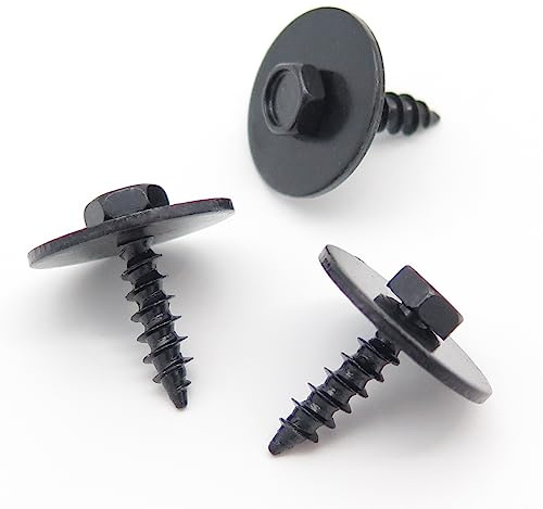 VVO fästanordningar metall främre stötfångare och trim fästskruv, svart (paket med 10)