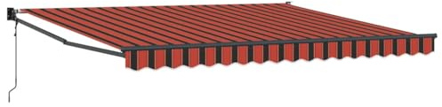 vidaXL Elektrische Markise mit Kurbel Orange und Braun 4x3 m