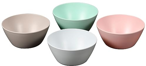 Kesper 32604 / 4er Set Müsli Schalen aus Melamin, Ø 15 x H 7 cm, Obst- & Salatschalen, Salat Schüssel, Joghurt Schale
