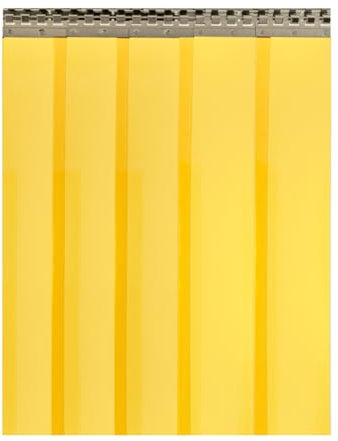 PVC Streifenvorhang 2x200mm Stallvorhang-Gelbtransparent, Lamellenvorhang mit Schallschutz bis zu 30db, umweltfreundlicher Stallvorhang (Vorhanghöhe (m): 2,75 m, Vorhangbreite (m): 2,00 m)