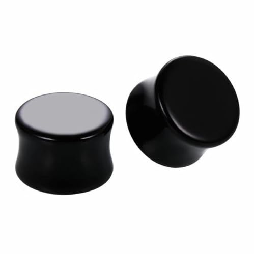 Decentraland 2 st svarta öronproppar i akryl öronproppar expanderare piercing smycken 8 g (3 mm), (26mm), Akryl