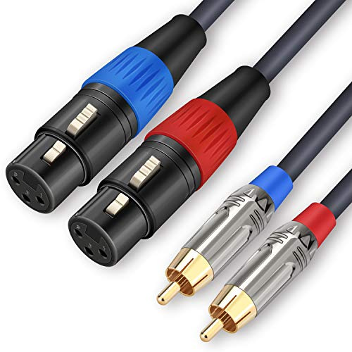 JOLGOO Dual XLR to RCA Cable, Dual XLR Female to Dual RCA Male Cable, 2 XLR Female to 2 RCA Male HiFi Audio Cable, 4N OFC Wire, for Amplifier Mixer Microphone, 15.3 Meters