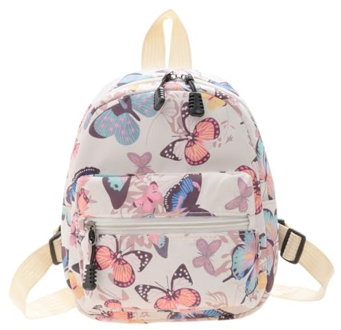 Generic Mini mochila para niñas, bolsa de viaje, mochila escolar con diseño de rayas, pequeñas bolsas de hombro, Mariposa colorida., 19x23x10cm/7.48x9.06x3.94in
