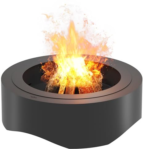 OutFire Braciere da Giardino Ø 100 cm, NERO 1000 ROUND, Bracere da Esterno, Braciere per Giardino, Balcone, Terrazza, Campeggio. Realizzato in Acciaio di Alta Qualità, Nero