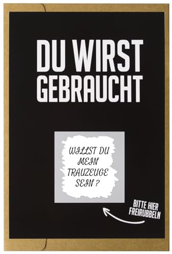 Brauch Rubbelkarte - Hochzeitskarte - Leer - MÖCHTEST DU Mich ZUM Altar FÜHREN?/ WILLST DU Mein TRAUZEUGE Sein Rubbelkarte - Trauzeuge Fragen Hochzeit - Rubbellos Trauzeuge