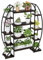 unho Support de Plantes d’intérieur 8 Niveaux: 125x30x177cm Étagère Plante en Métal Porte Fleur pour Salon Balcon Présentation Design avec Dispositif Anti-Renversement - Brun Rustique et Noir