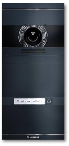 Metzler VDM10 2.0 Video Sprechanlage mit Türöffner (Stromversorgung) & Namensschild - Anschluss LAN POE - Türsprechanlage mit HD-Kamera, für 1 Familienhaus, in Anthrazit aus V2A Edelstahl