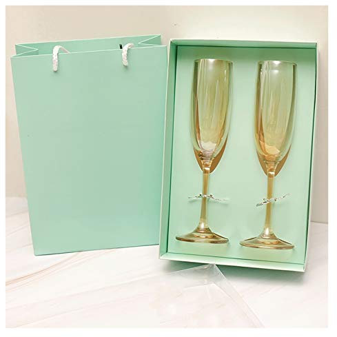 RUNZE765Z Champagnerkelche Champagnerflöten, Champagnergläser mit eleganter Geschenkbox, 205 ml, 2 Stück, 100% bleifreies, hochwertiges kristallklares Glas, Schaumweingläser
