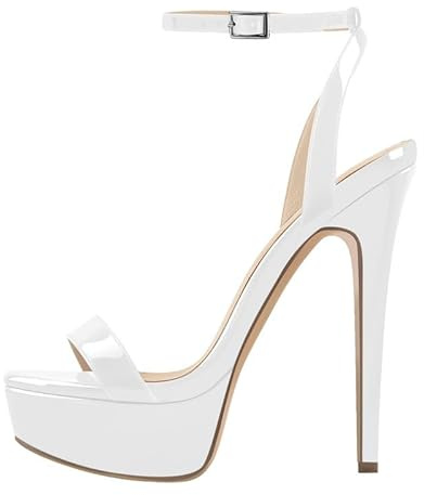blingqueen Platform High Heels Sandals with Stiletto Ankle Buckle Strappy Heels