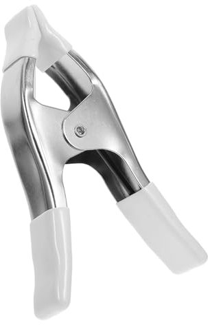 UKCOCO Heavy Duty White Clamps Adjustable Clamp for Backdrop Stand Spring Clips Metal Photo 6 Inches