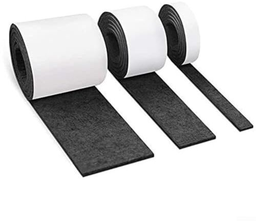 3 almohadillas de fieltro con respaldo adhesivo, rollo fino para pelar muebles, almohadillas de fieltro, cinta aislante de espuma, a prueba de sonido, para puerta del hogar, ventana, aire