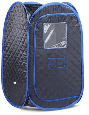 YQVEOT Couverture de Sauna, Tente de Sauna Plus Grande for Cabine Pliable de Bain Portable, Tente de Sauna Mobile avec générateur de Vapeur Non Inclus, Sauna à Vapeur Portable(Black Blue)