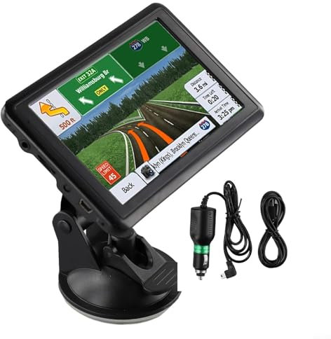 Car Sat Nav, 5 Inch GPS Navigator Touchscreen, Live Traffic Map For Car Truck Navigation, UK Ireland Maps Lifetime Free Update,Lane Guidance