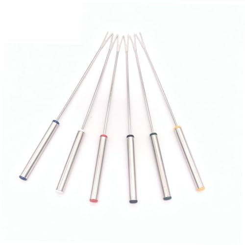 COLLBATH 6stücke Edelstahlgabeln Für Fondue Wärmeisolierenden Griffs Für Käsefondue Schokoladenfondue Und Grillen Für Camping Picknick Und Desserts