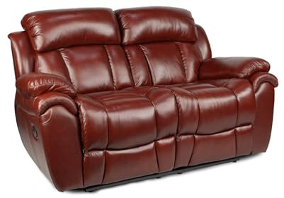 Bostonsofa Elegantes 2-Sitzer Sofa Boston mit Relaxfunktion - hochwertiger Lederpolsterung - Zero-Wall-System - einfache Montage - optimalem Komfort - Kastanienbraun