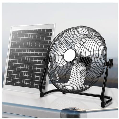 Portable Solar Fan - 20000mAh Rechargeable Camping & Floor Fan, 12 Speed Battery Operated for Picnic, Hiking, Fishing, Travel, Worksite