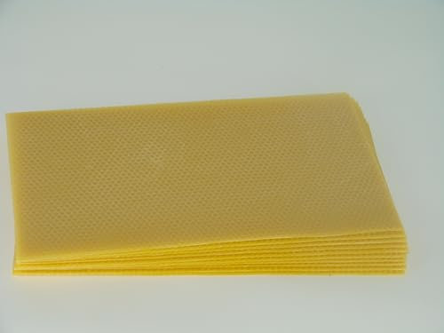 10 Stück Deutsch Normalmaß Mittelwände DNM für Imker Größe 350x200mm aus 100% Bienenwachs Imkereibedarf Imkerei Mittelwand Bienenhaltung Bienen Wachs