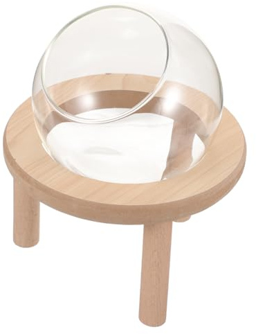 Yardwe Glas Hamster Sandbad Kasten Mit Holzsockel 10cm Transparent Sandbad Für Kleine Haustiere Hamsterbadewanne Käfig Zubehör Für Rennmäuse Und Mäuse